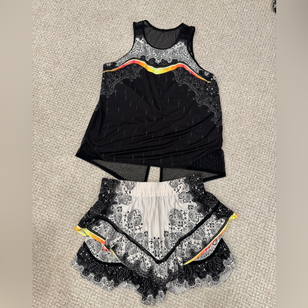 LUCKY IN LOVE SET- PAISLEY in Love  Tank and Skirt Set with  Medium Skirt/ L Top